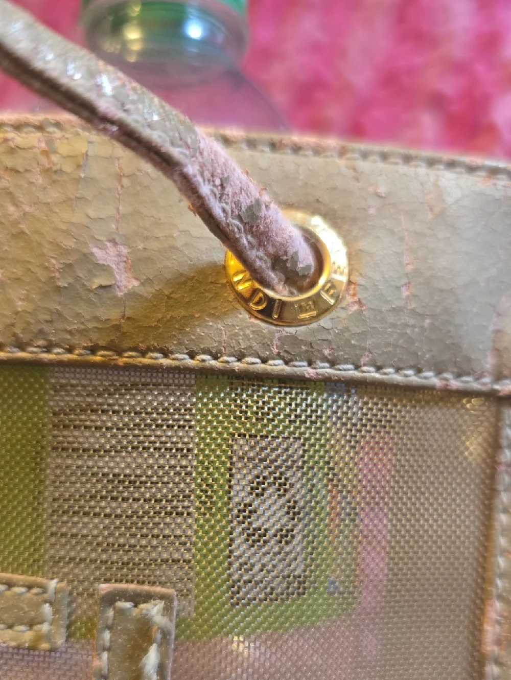 Fendi Mini Green Mesh Tote Bag - Picture 3 of 11